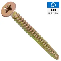 MAMUT - Tornillo Tirafondo Cabeza Phillips Madera 2-1/2 " 10 mm 144 Unidades