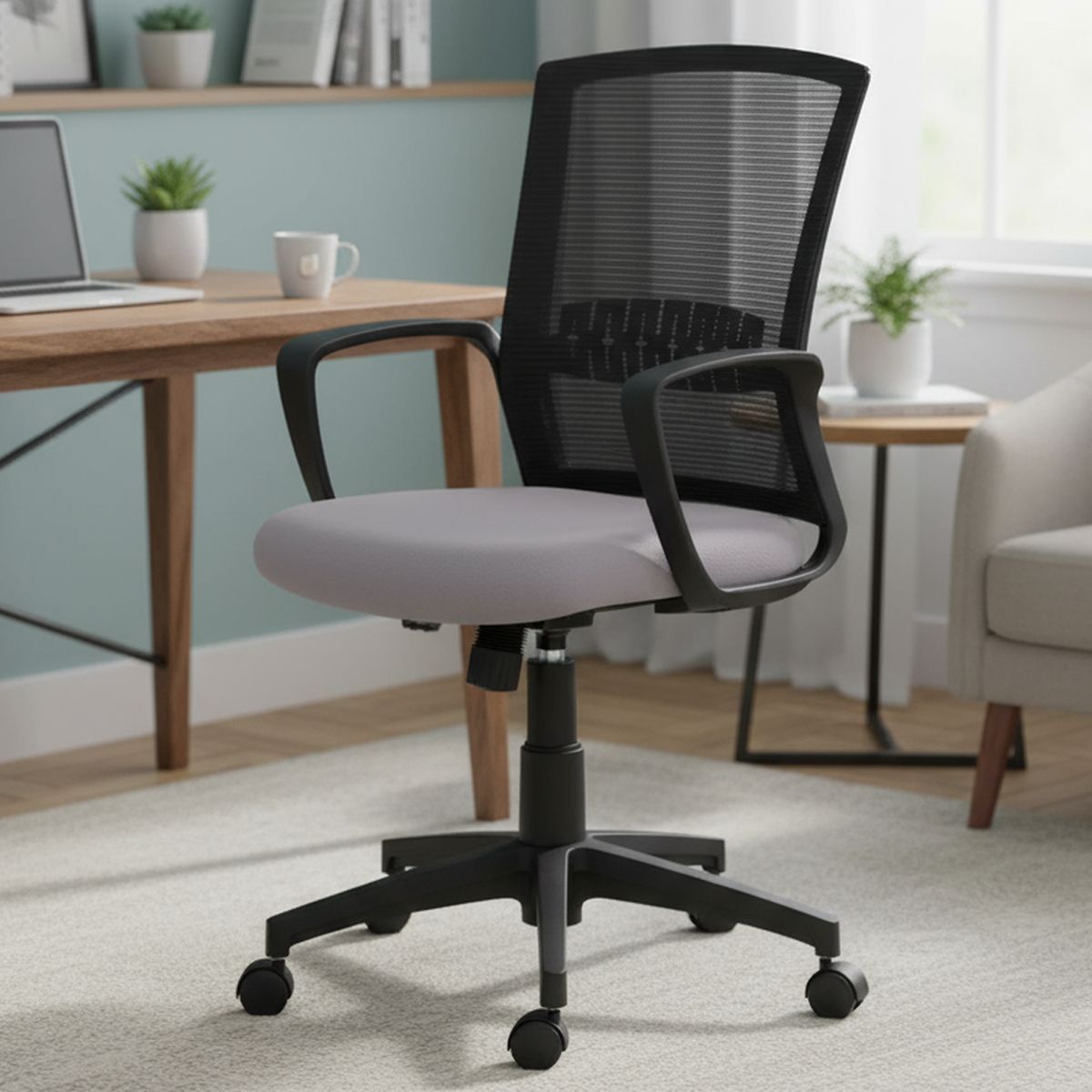 BASFLEX - Silla Escritorio Ejecutiva 03072028 Negro/ Gris