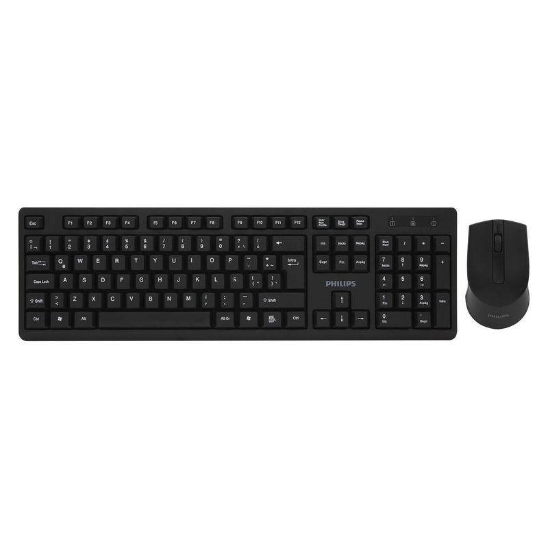 PHILIPS - Kit teclado y mouse inálambricos negro