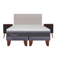 Cama Europea Ortopedic Advance King + Muebles