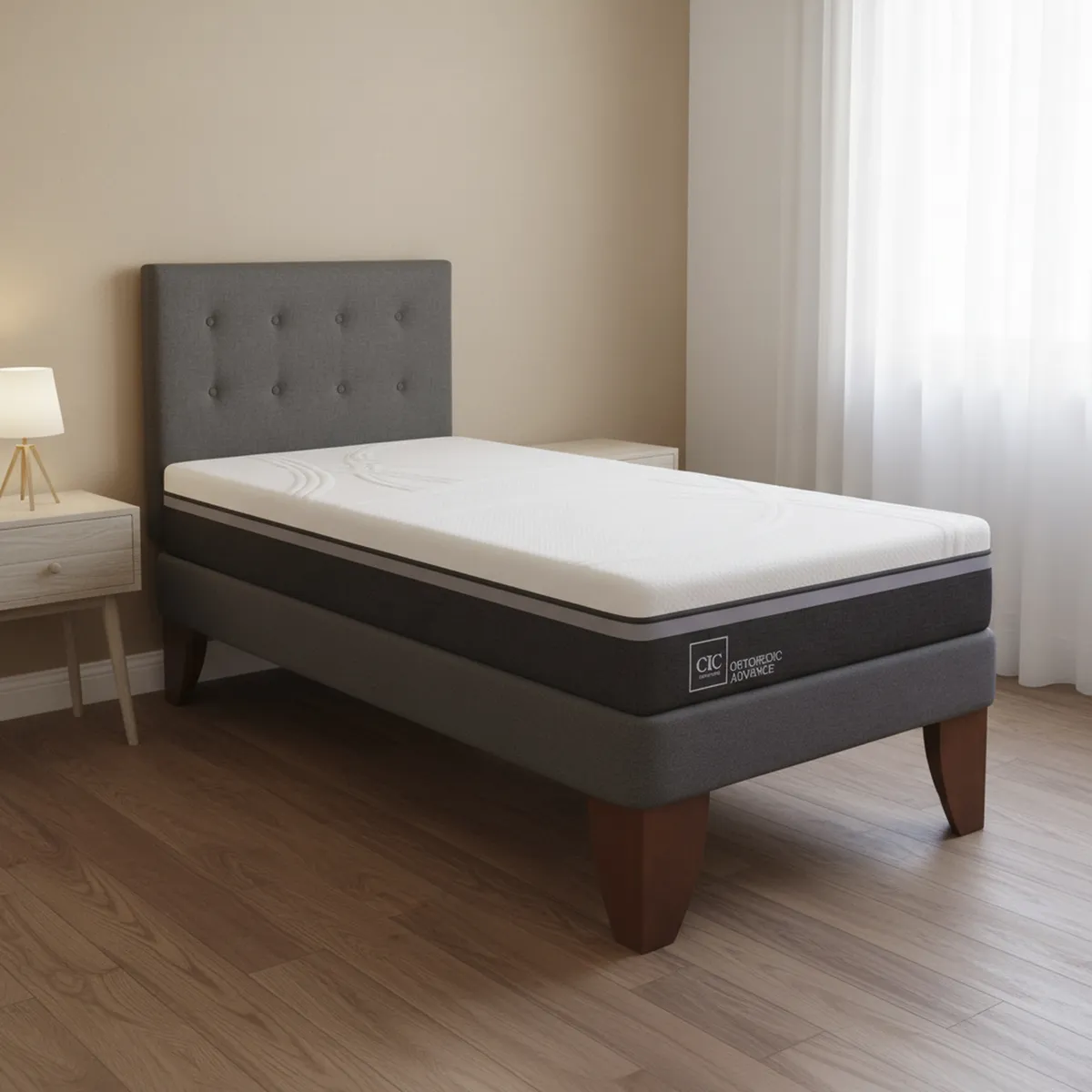 Cama Europea Ortopedic Advance 1.5 Plazas + Respaldo, marca CIC - Foto Principal