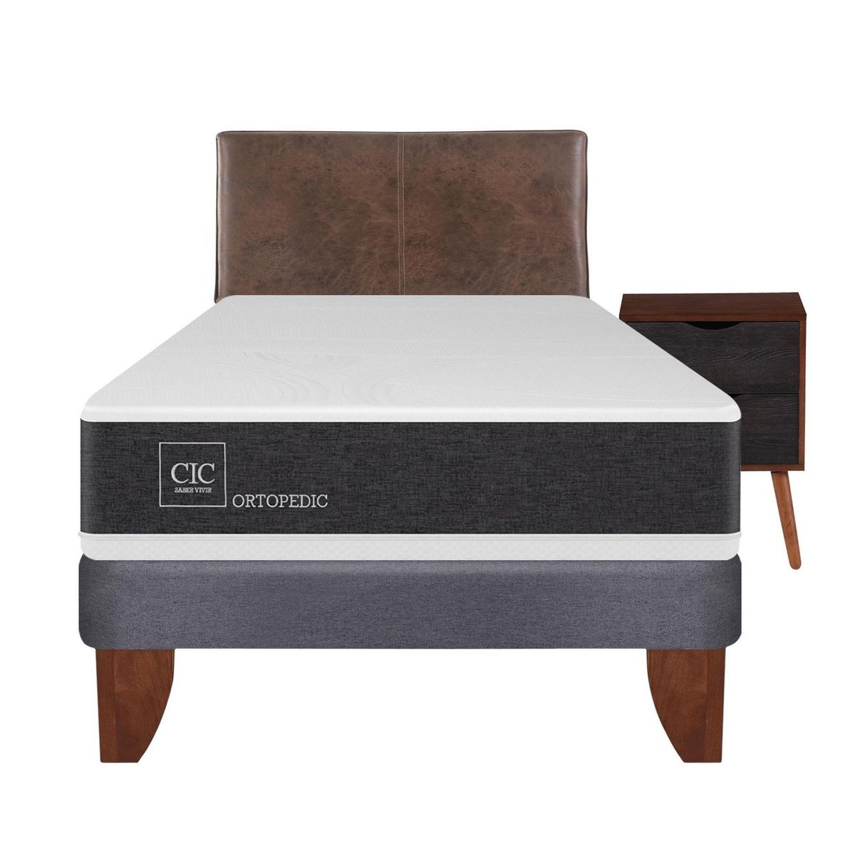 CIC - Cama europea ortopedic 1.5 plazas + muebles