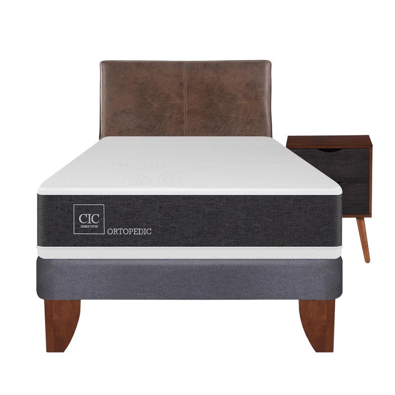 CIC - Cama europea  ortopedic 1.5 plazas + muebles