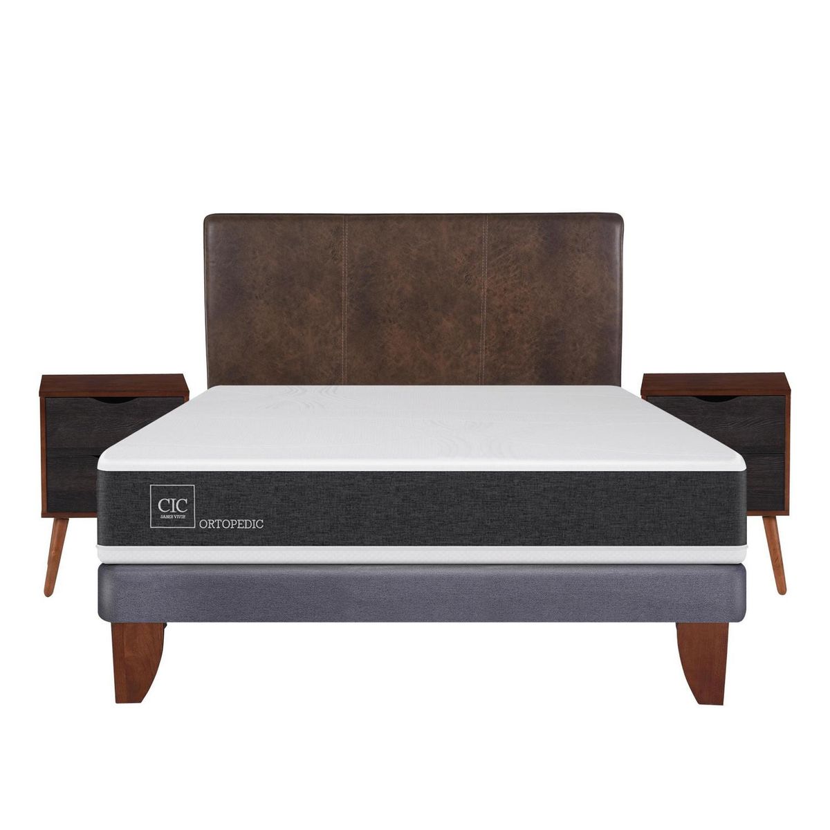 CIC - Cama Europea Ortopedic 2 Plazas Bn + Muebles