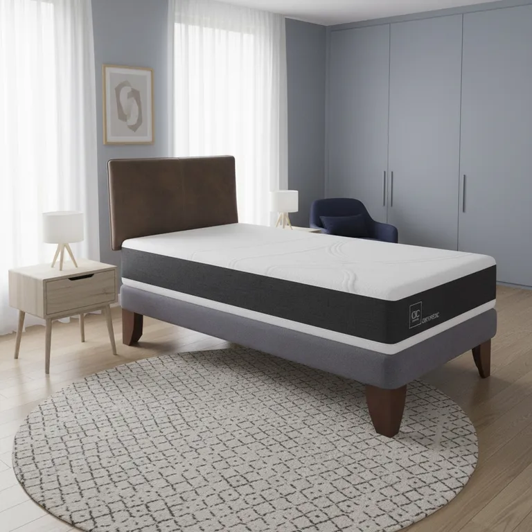 Cama Europea Ortopedic 1.5 Plazas + Respaldo