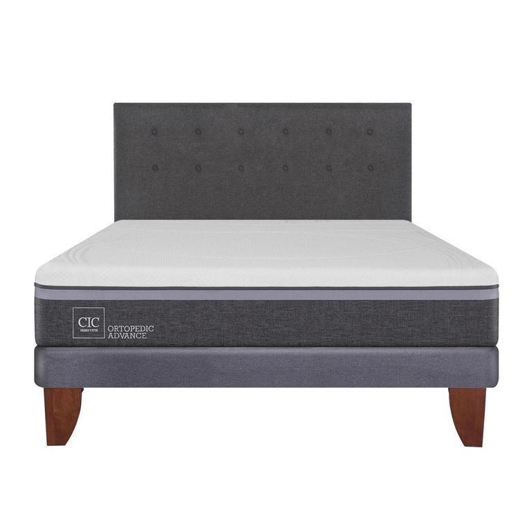 Cama Europea Ortopedic Advance 2 Plazas Bn + Respaldo