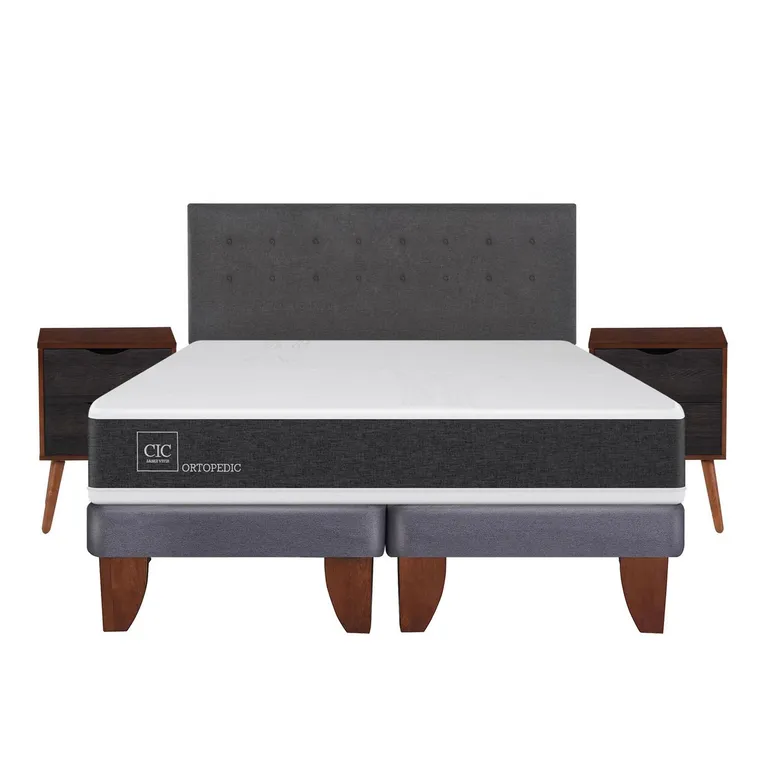 Cama Europea Ortopedic King + Muebles