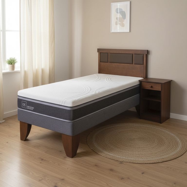 CIC Cama Europea Ortopedic Advance 1.5 Plazas + Muebles