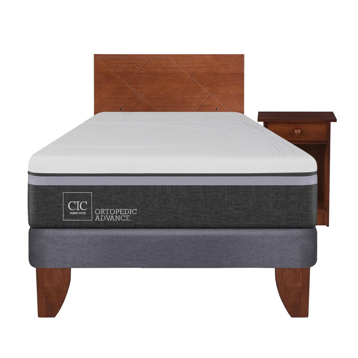 CIC - Cama europea ortopedic advance 1.5 plazas + muebles