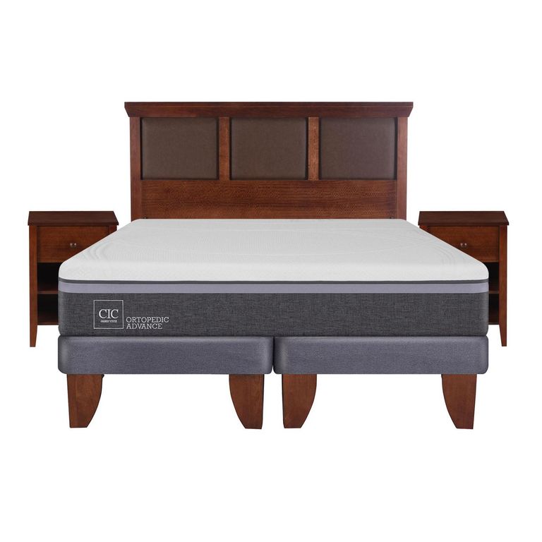 Cama Europea Ortopedic Advance King + Muebles