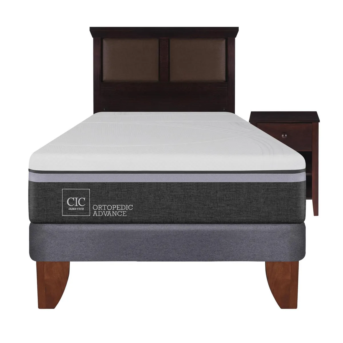 CIC - Cama europea ortopedic advance 1.5 plazas + muebles