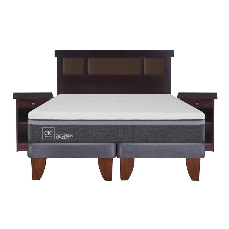 Cama Europea Ortopedic Advance 2 Plazas Bd + Muebles