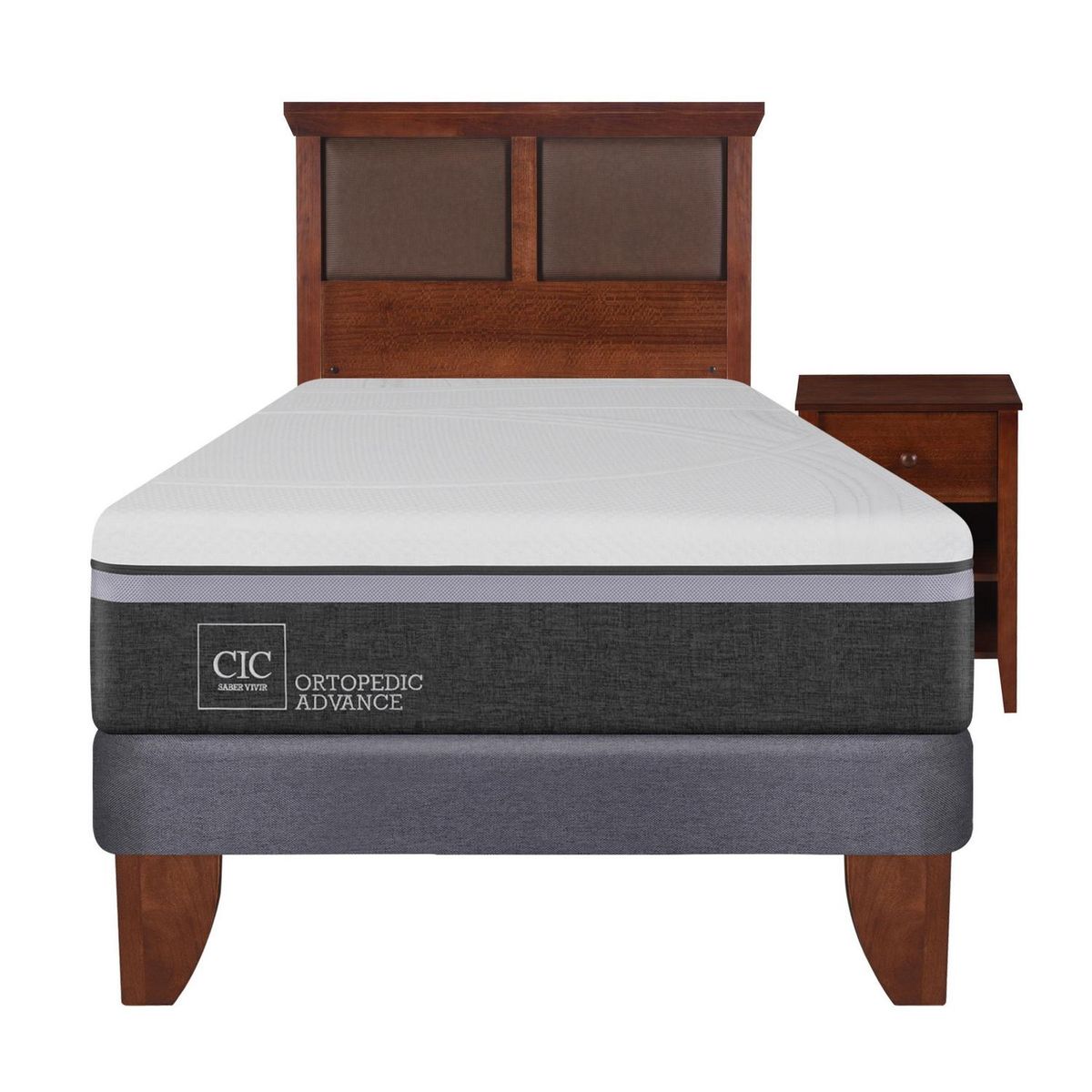 CIC - Cama europea ortopedic advance 1.5 plazas + muebles