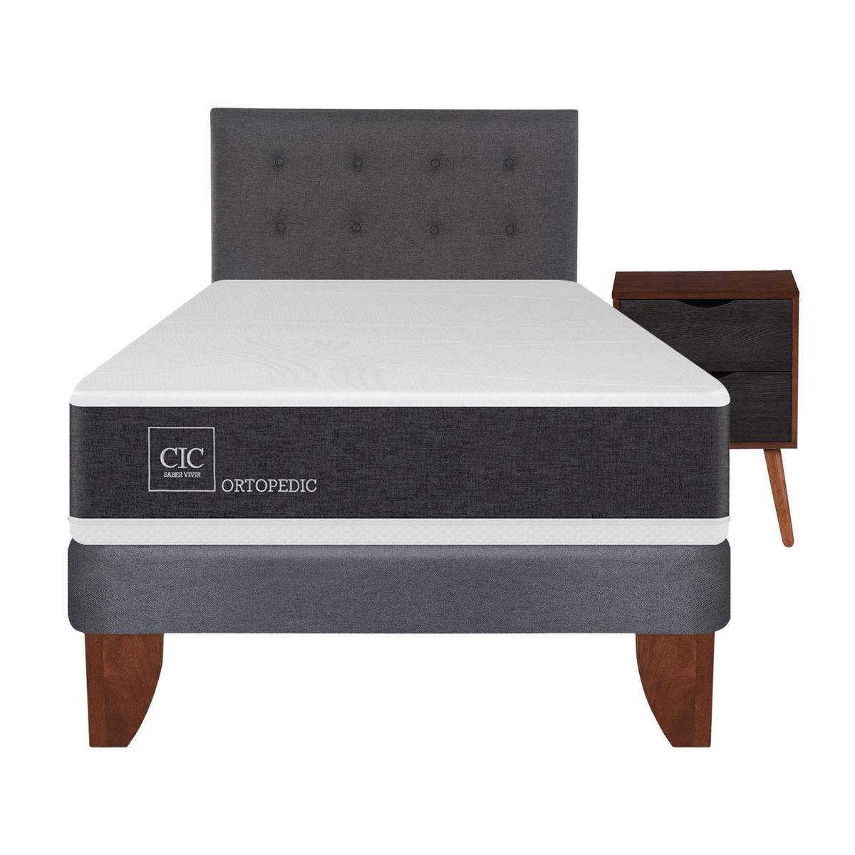 CIC - Cama europea ortopedic 1.5 plazas + muebles