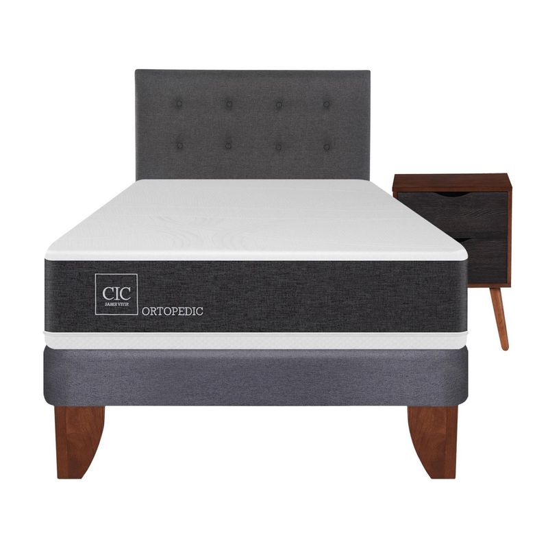 CIC - Cama europea  ortopedic 1.5 plazas + muebles