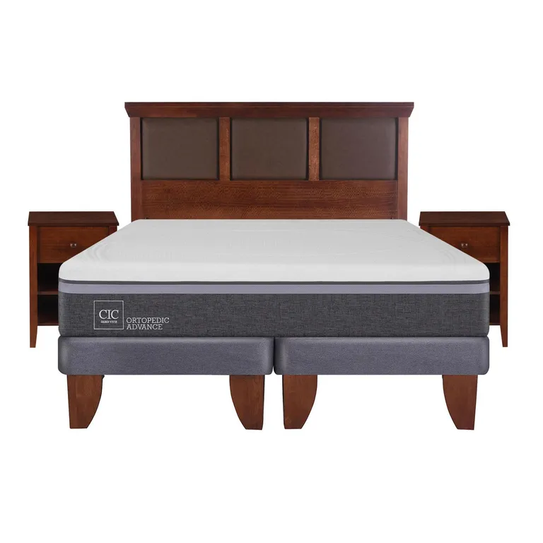 Cama Europea Ortopedic Advance 2 Plazas Bd + Muebles