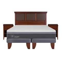CIC - Cama europea ortopedic advance 2 plazas bd + muebles
