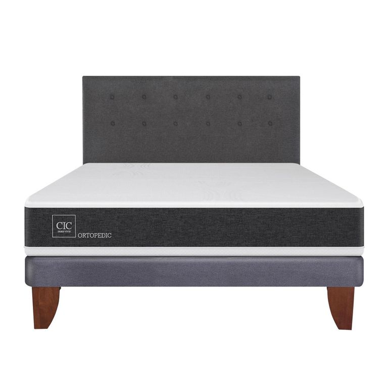 Cama Europea Ortopedic 2 Plazas Bn + Respaldo