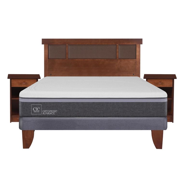 Cama Europea Ortopedic Advance 2 Plazas Bn + Muebles