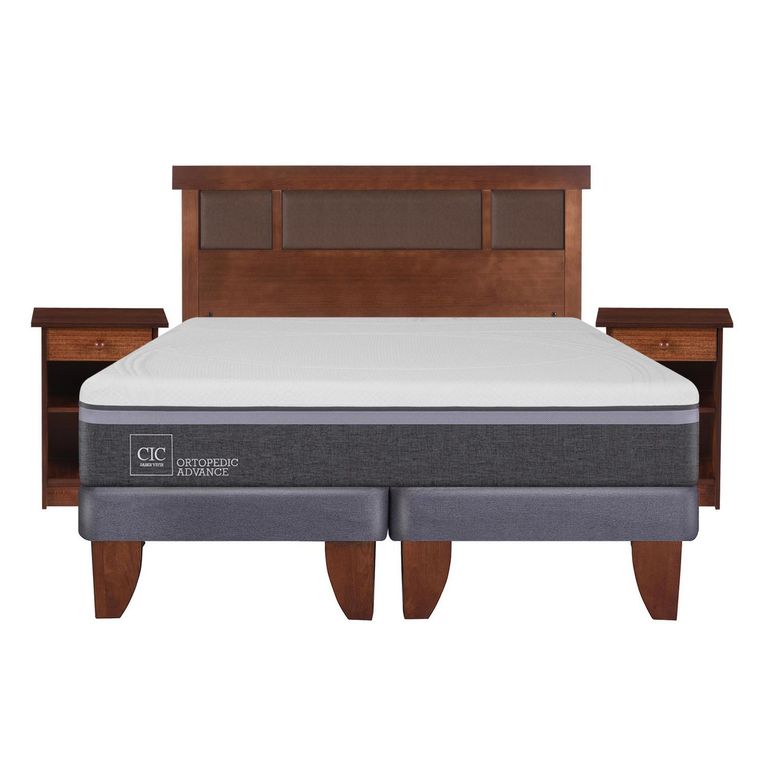 Cama Europea Ortopedic Advance 2 Plazas Bd + Muebles