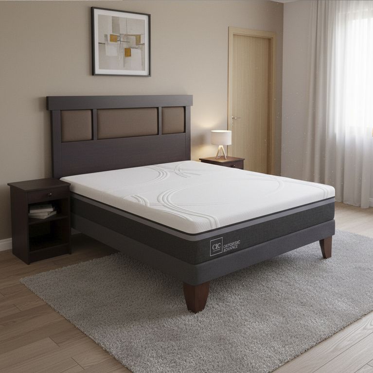 Cama Europea Ortopedic Advance 2 Plazas Bn + Muebles