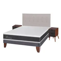 CIC - Cama europea ortopedic 2 plazas bn + muebles