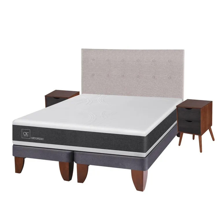 Cama Europea Ortopedic 2 Plazas Bd + Muebles
