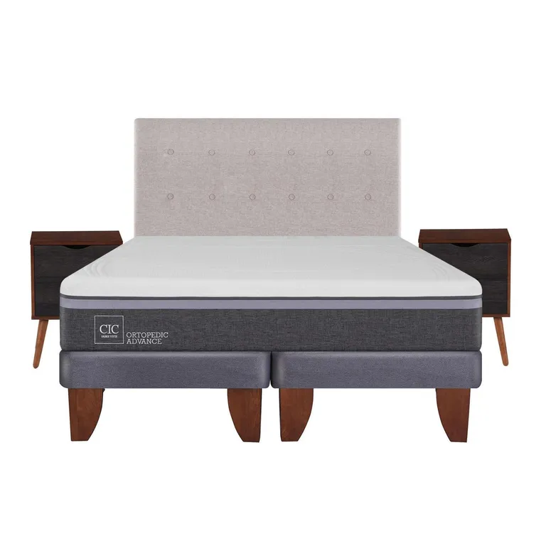 Cama Europea Ortopedic Advance 2 Plazas Bd + Muebles
