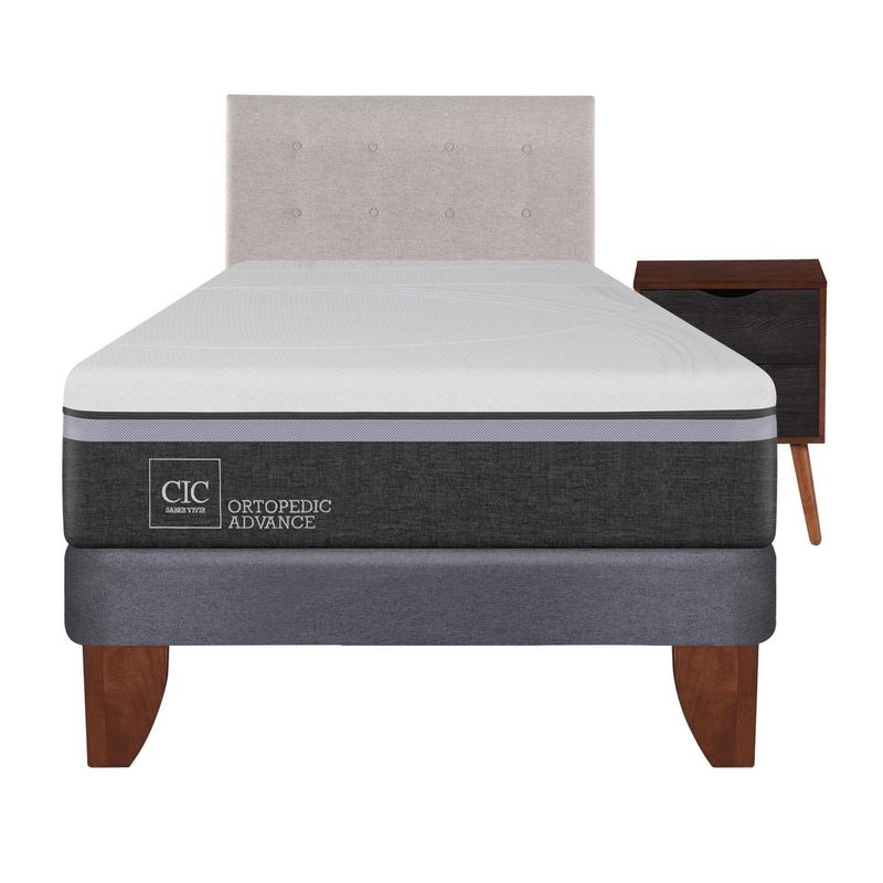 CIC - Cama europea ortopedic advance 1.5 plazas + muebles