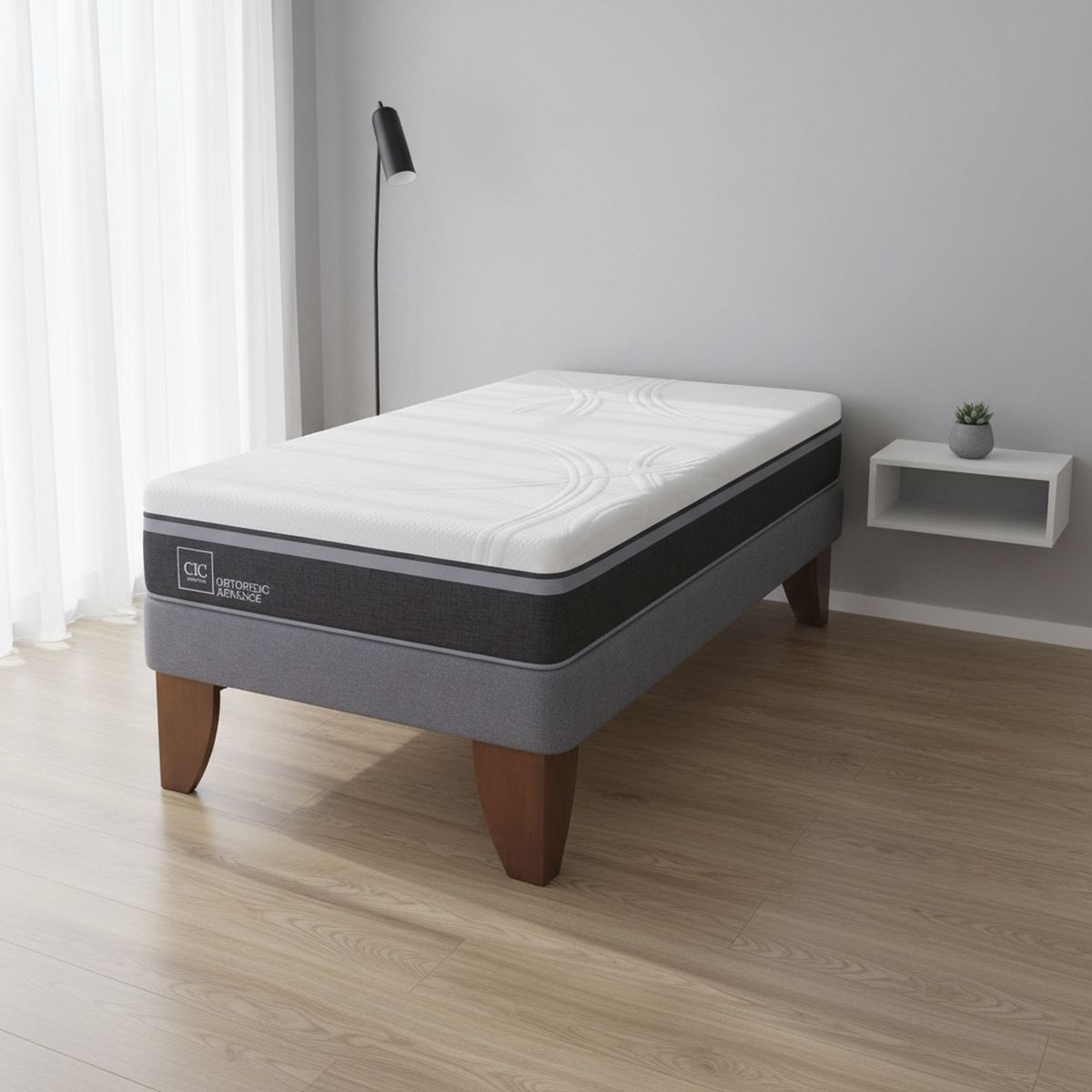 Cama Europea Ortopedic Advance 1.5 Plazas + Muebles, marca CIC - Foto Principal