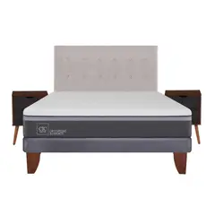 CIC - Cama europea ortopedic advance 2 plazas bn + muebles