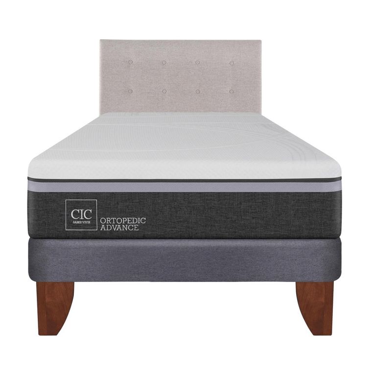 Cama Europea Ortopedic Advance 1.5 Plazas + Respaldo