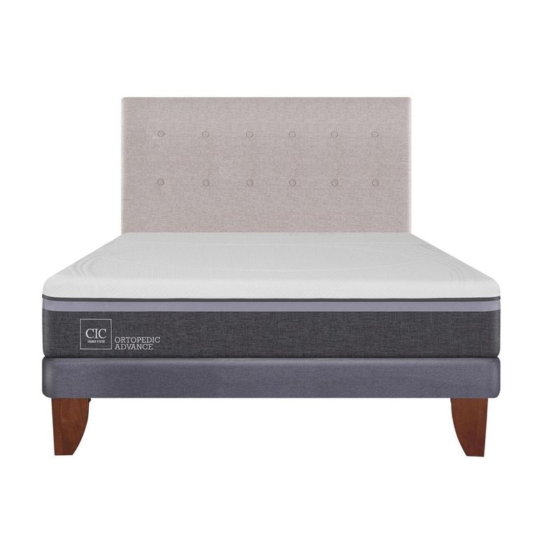 Cama Europea Ortopedic Advance 2 Plazas Bn + Respaldo