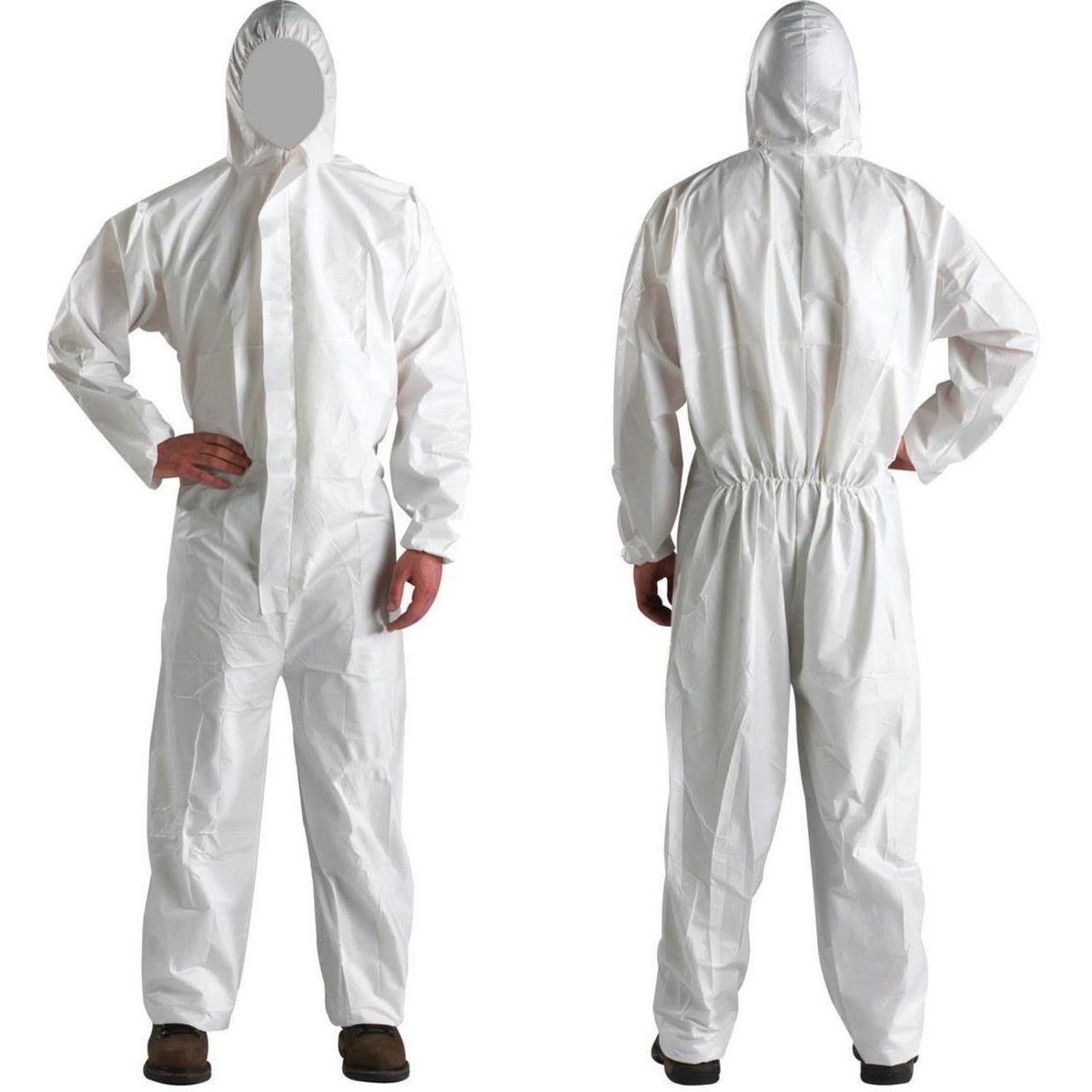 TOPSAFE - Overol desechable blanco XL microporoso