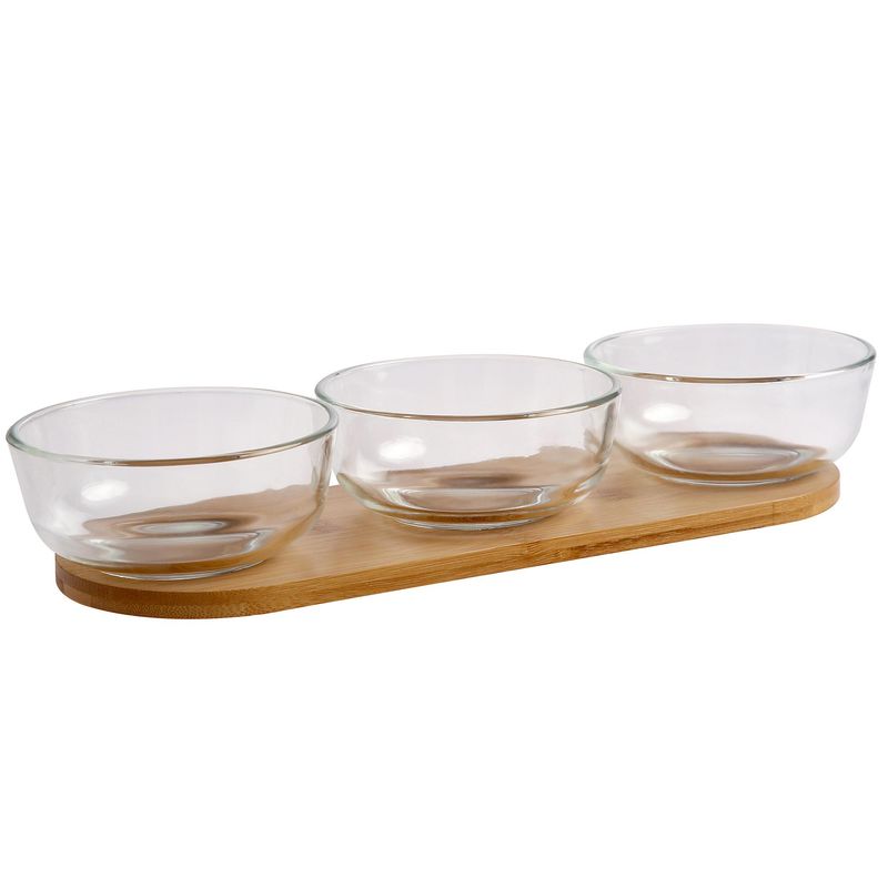 JUST HOME COLLECTION - Set 3 bowls + base bambú