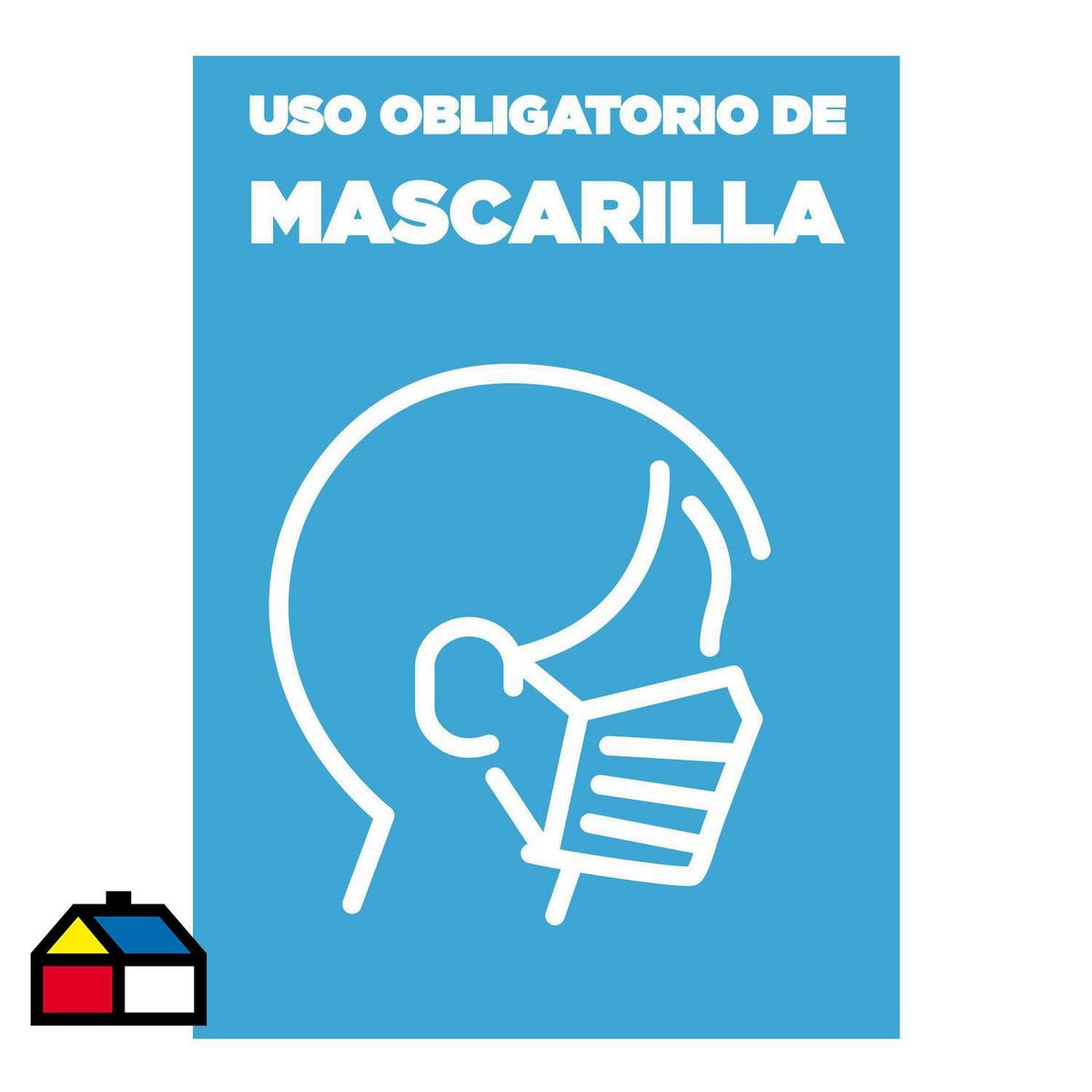 TOPSAFE - Pack 2 señaleticas uso de mascarillas 20x15 cm celeste