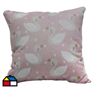 Cojn cisne rosa 45x45 cm