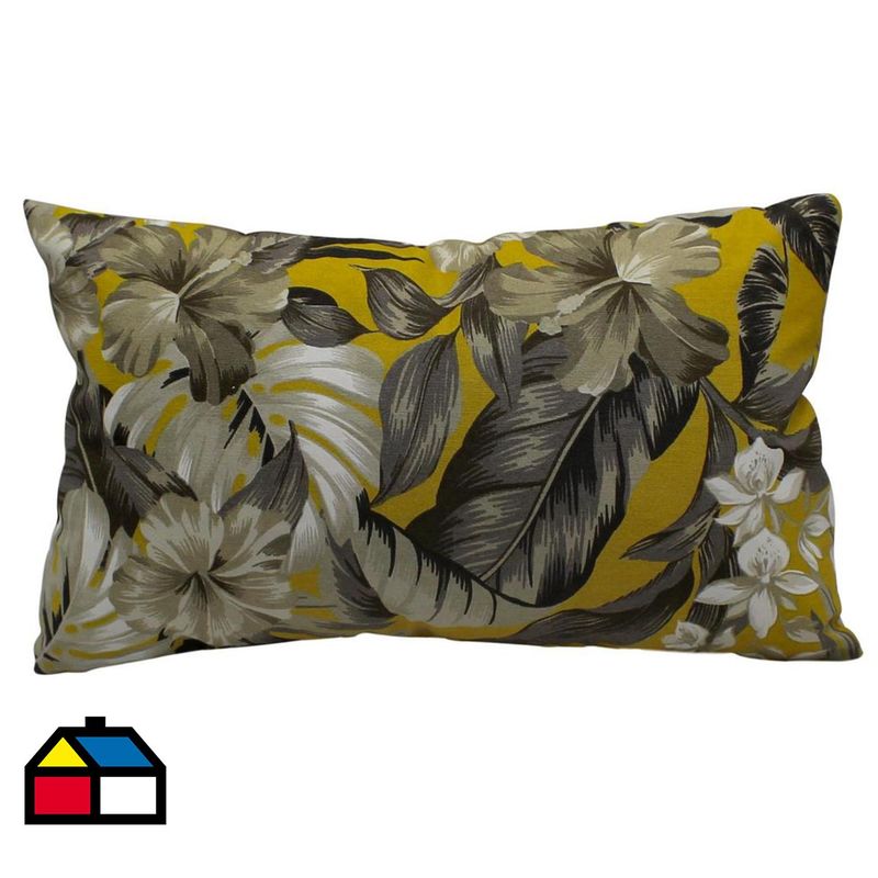 CONCEPT - Cojín flor gris 30x50 cm