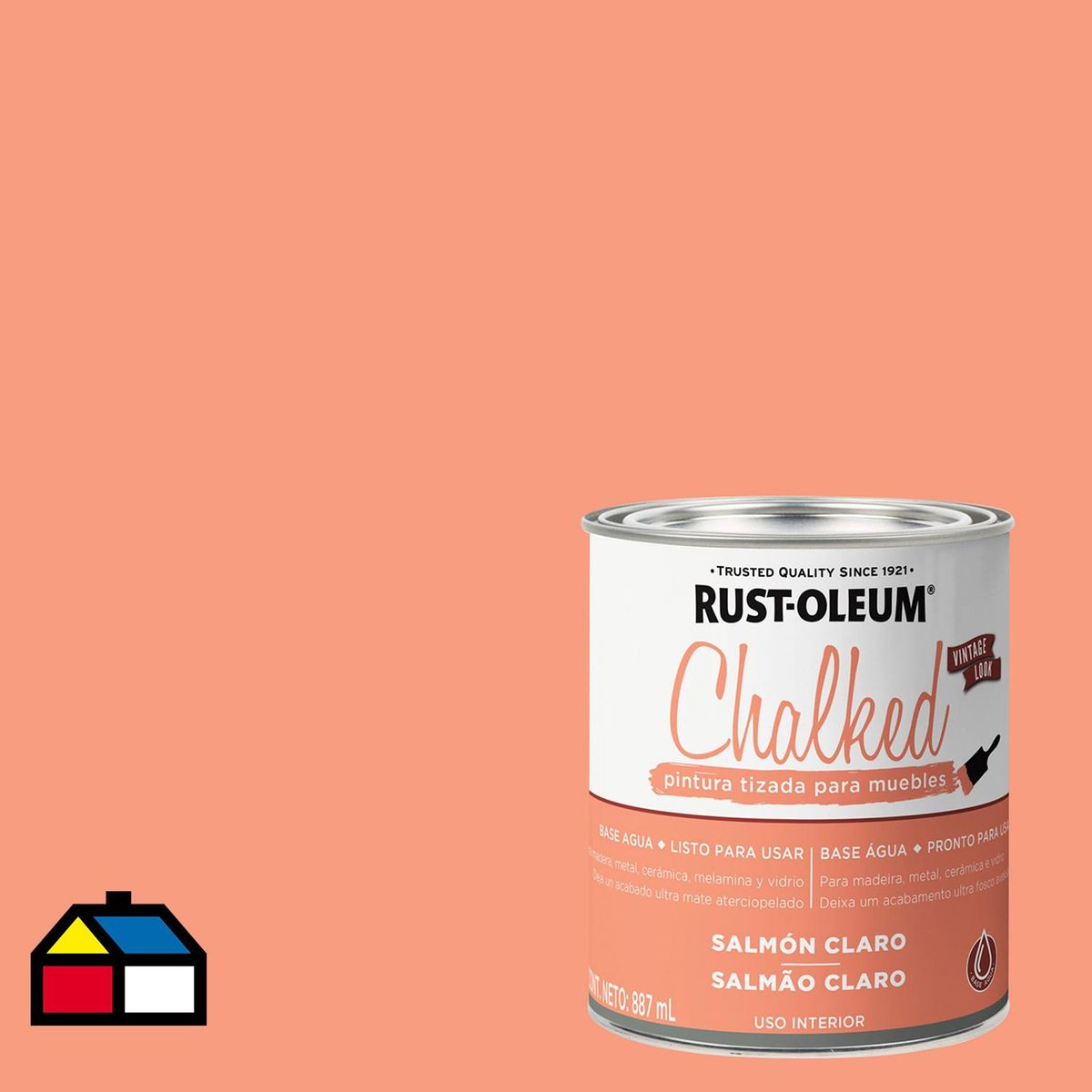 RUST OLEUM - Pintura Tizada Tarro 0.25 galón(es) Mate Coral