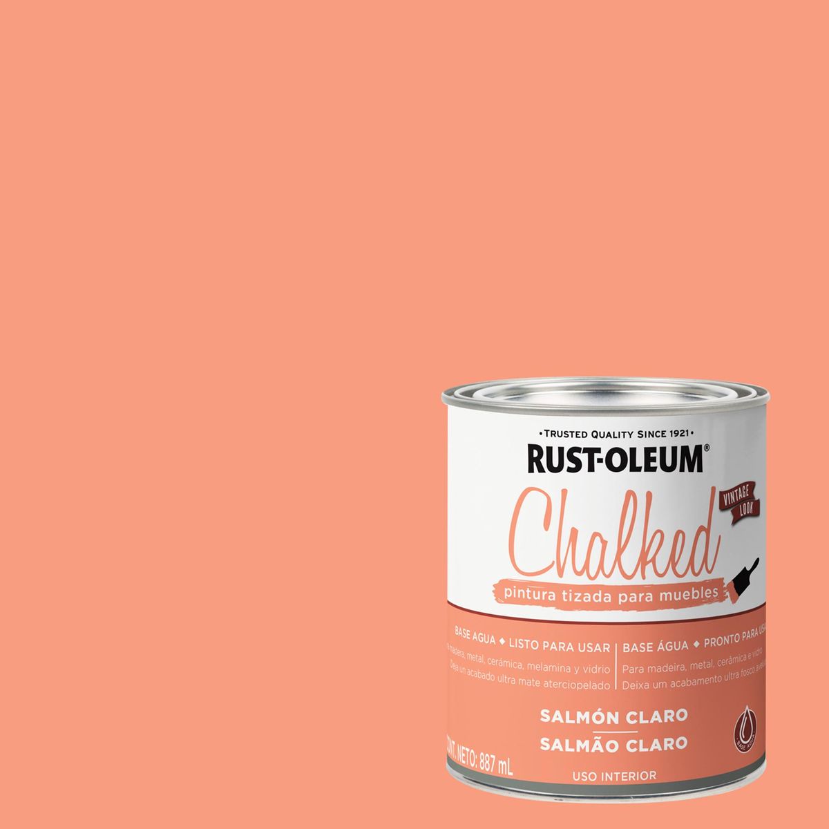 RUST OLEUM - Pintura Tizada Tarro 0.25 galón(es) Mate Coral