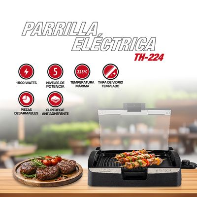 Imagen 2 del producto Parrilla Eléctrica 1500 W Negro TH-224