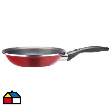 Sartn antiadherente 26 cm acero rojo.