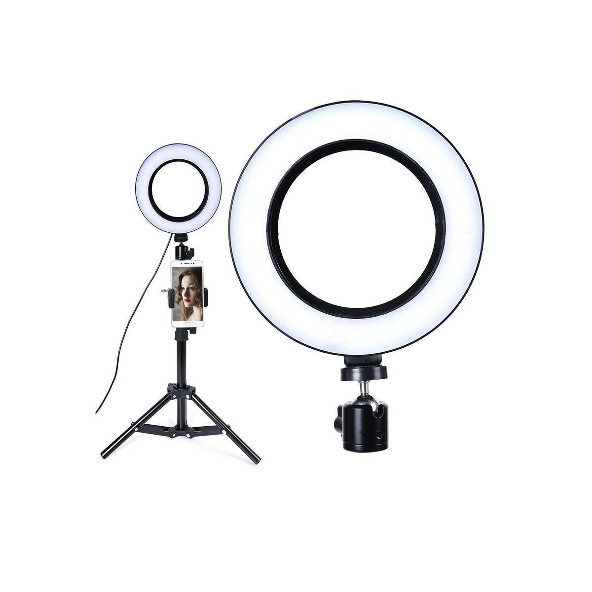 NJOY TECH - Kit aro luz led 10'' usb +trípode+soporte celular