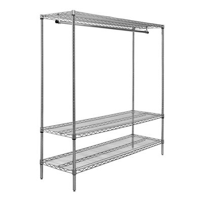 Perchero 2 repisas acero cromado 46x152x160 cm