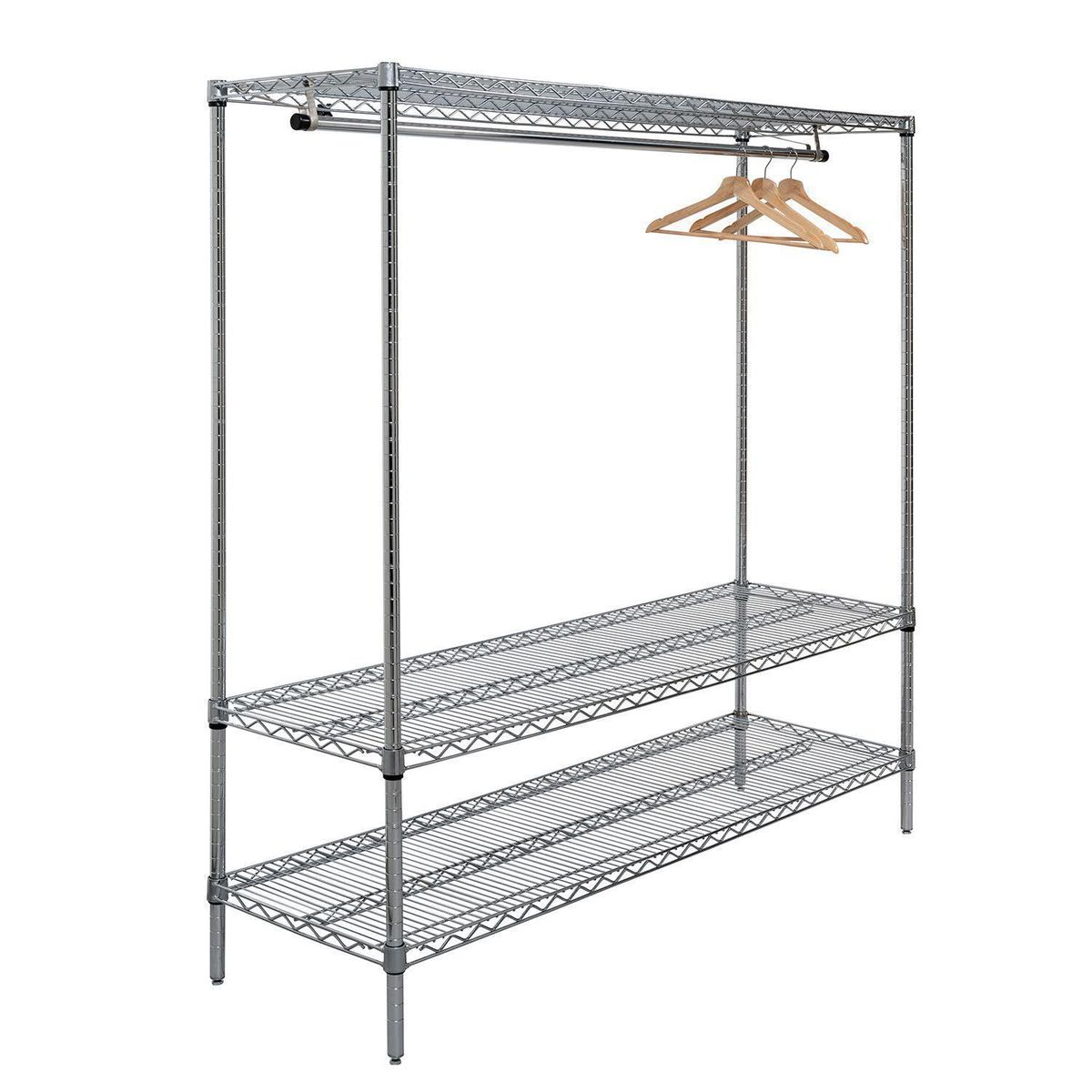 OLYMPIC - Perchero 2 Repisas Acero Cromado