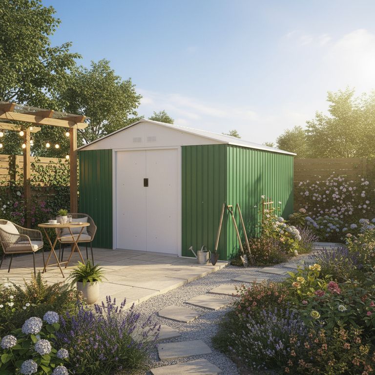 Bodega de jardín metal 340x319x210 cm