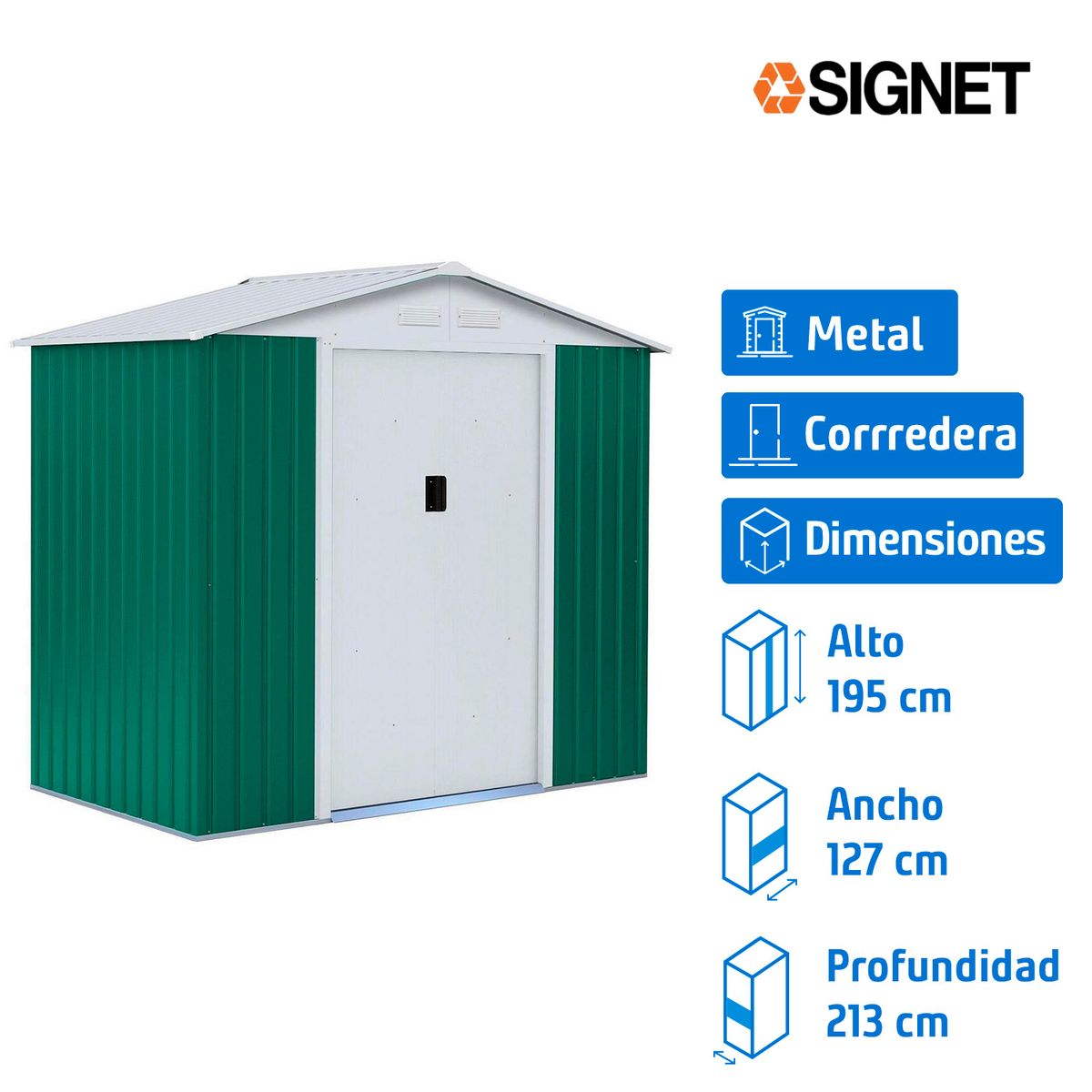 SIGNET CLASSICS - Bodega de Jardín Archer A Verde 195x127x213 cm