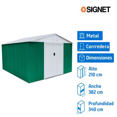 Bodega de jardn metal 340x382x210 cm