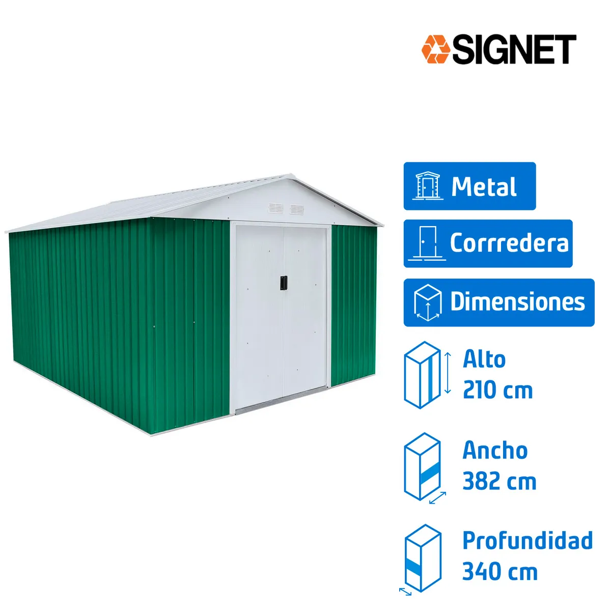 SIGNET - Bodega de jardín metal 340x382x210 cm