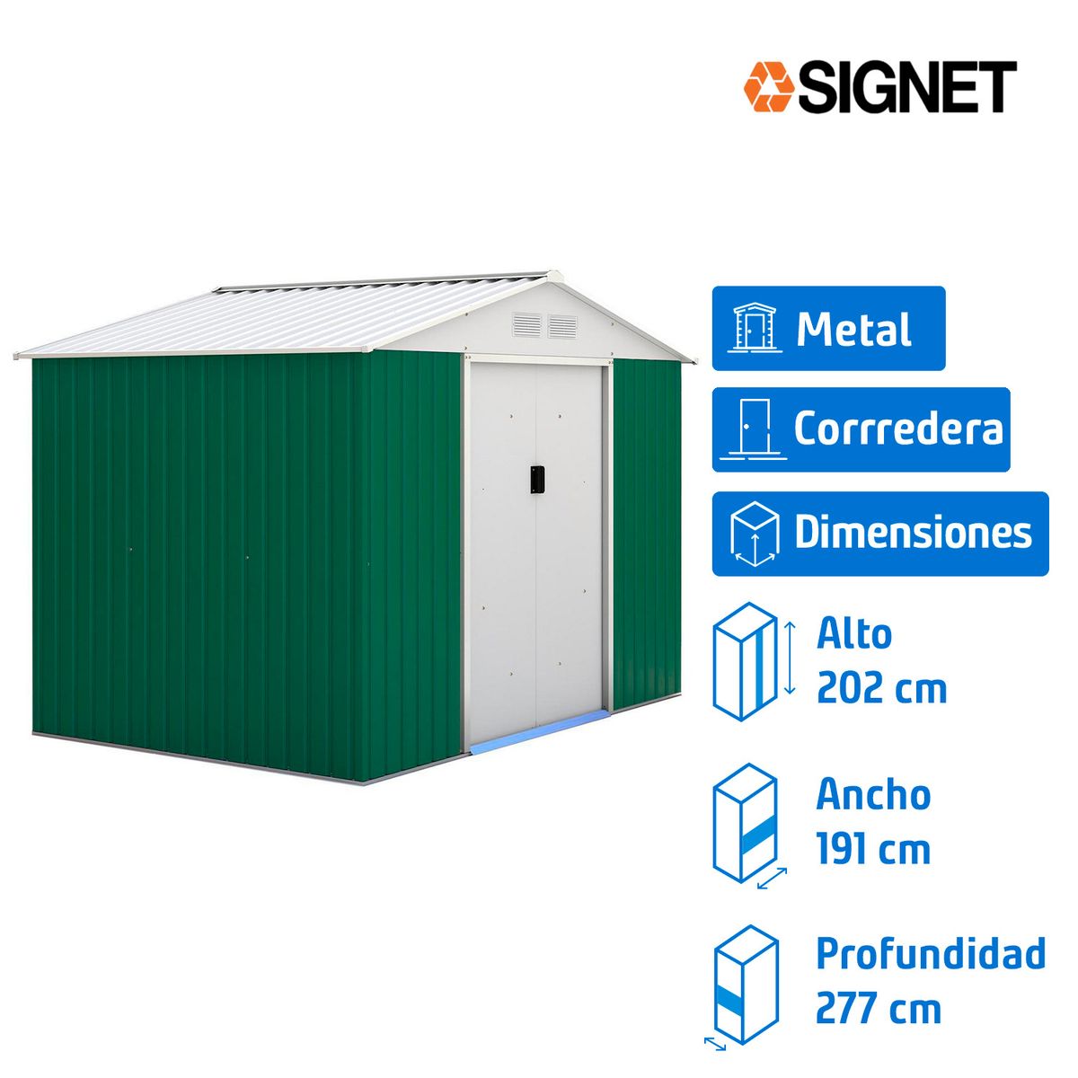 SIGNET - Bodega de jardín metal 277x191x202 cm